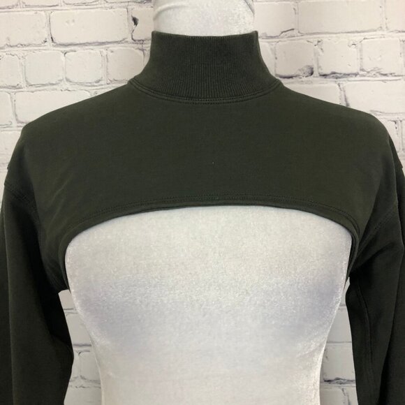 Lululemon LA Super Crop Mock Neck Turtleneck Long Sleeve Dark Olive - Picture 4 of 5